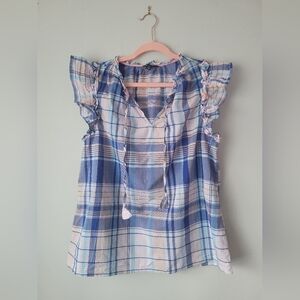 Chaps Plaid Blouse